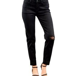 Judy Blue Lola Tapered Slim Fit Distressed Black Jeans 7/28 Casual Minimalist‎